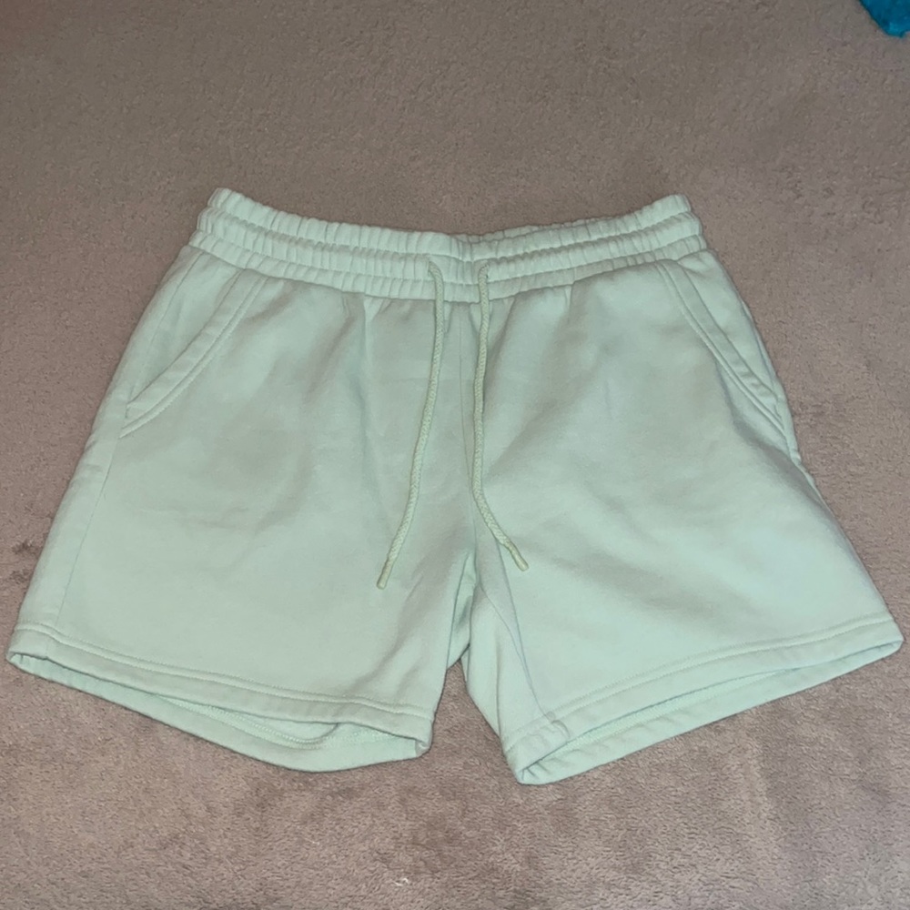 Universal Thread Goods Co. green cozy stretchy mid thigh shorts